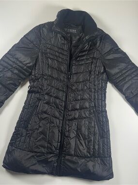 Guess Long Black Quilted Puffer Coat